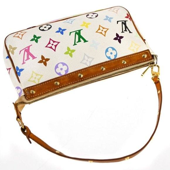 LOUIS VUITTON Pochette Accessoires Hand Bag Monogram Multi White M92649 - Picture 12 of 16